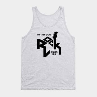 The Lord is my rock from Psalm 18:2, with guitar and black text Tank Top